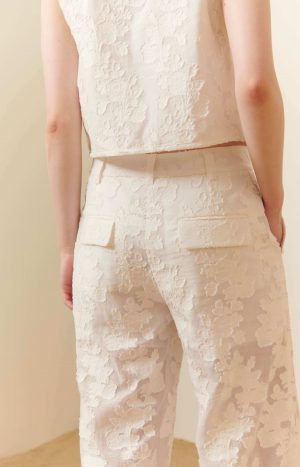 Pantalone palazzo in jacquard di cotone