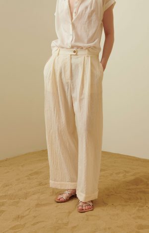Pantalone in cotone operato