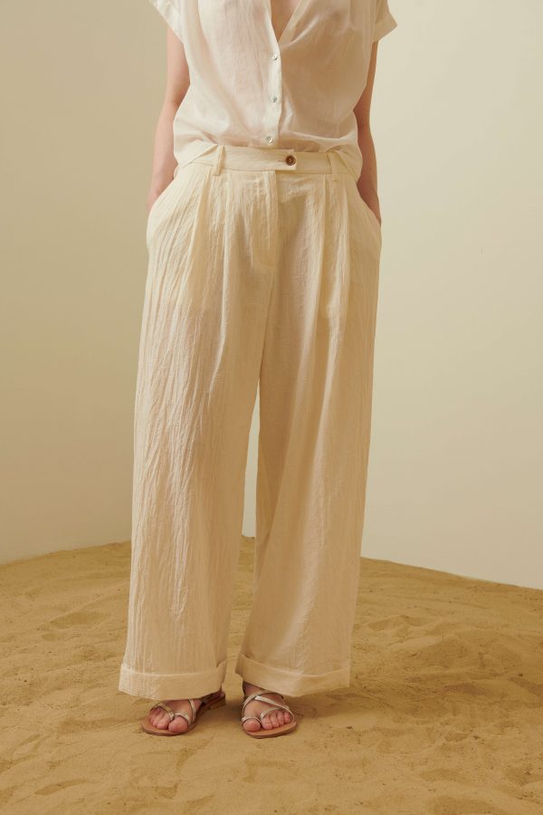 Pantalone in cotone operato - immagine 3