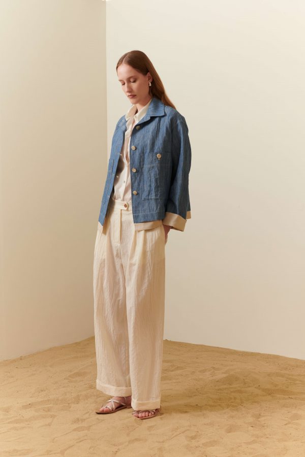 Giacca camicia in chambray - immagine 2