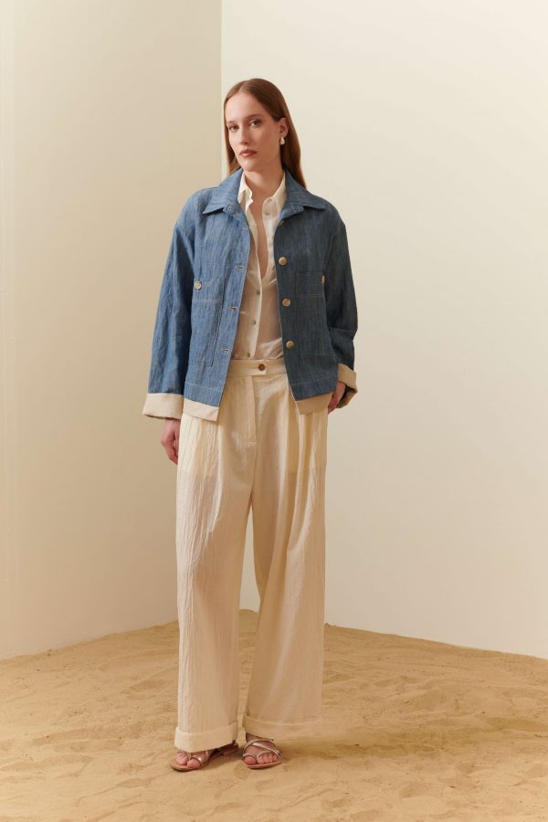 Giacca camicia in chambray - immagine 3