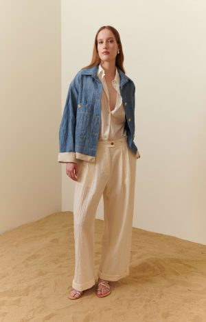 Giacca camicia in chambray