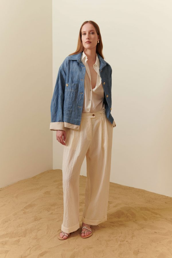 Giacca camicia in chambray