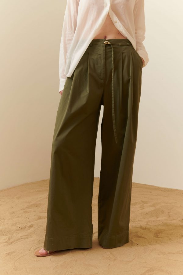 Pantalone ampio in cotone stretch - immagine 2