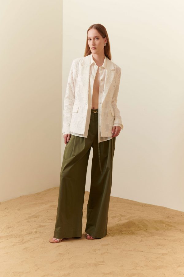 Pantalone ampio in cotone stretch