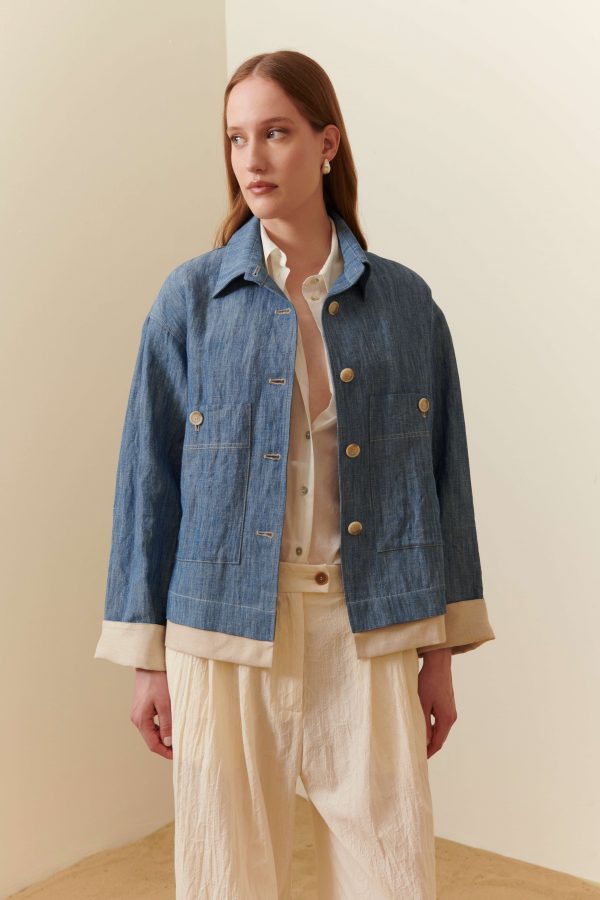 Giacca camicia in chambray - immagine 5