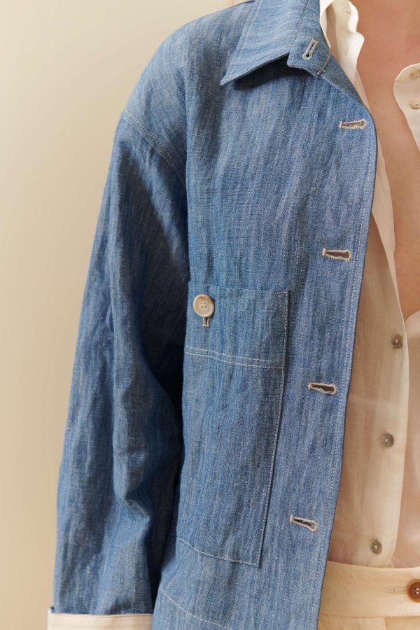 Giacca camicia in chambray - immagine 6