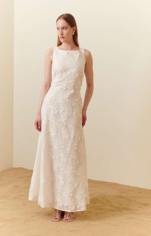 Abito lungo in jacquard
