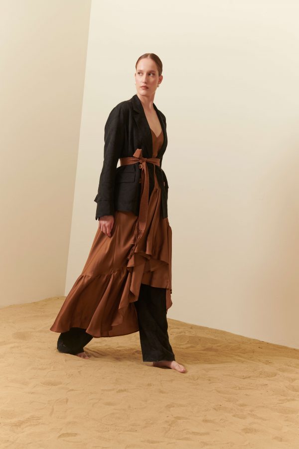 Pantalone palazzo lino e viscosa - immagine 5