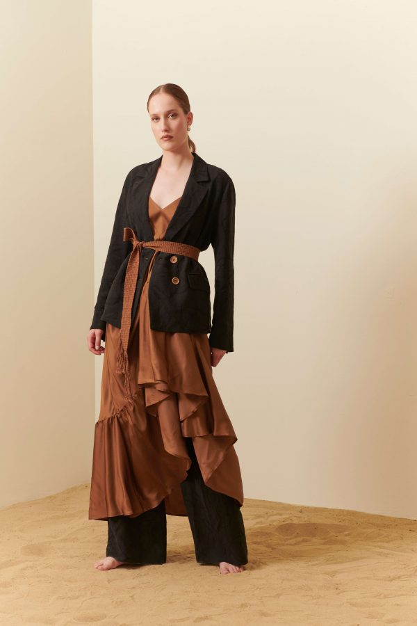 Giacca in jacquard lino e viscosa - immagine 2