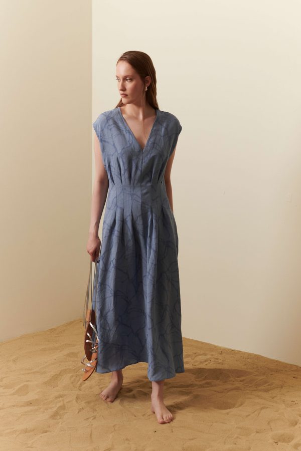 Abito lungo in jacquard