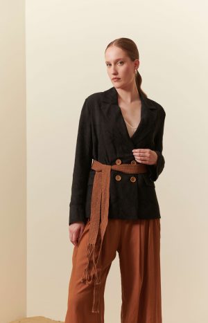 Giacca in jacquard lino e viscosa