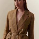 Giacca in lino gessata