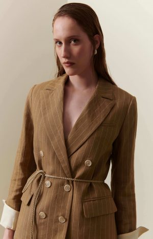 Giacca in lino gessata